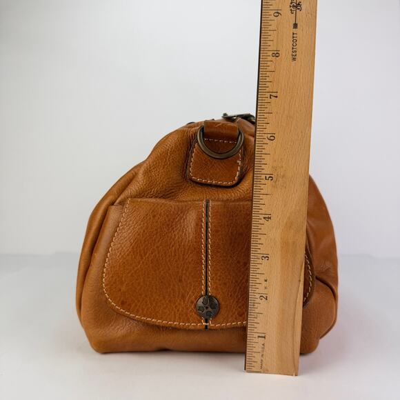 Patricia Nash tan brown leather Slouchy Satchel Hobo shoulder bag purse Boho - Picture 13 of 13